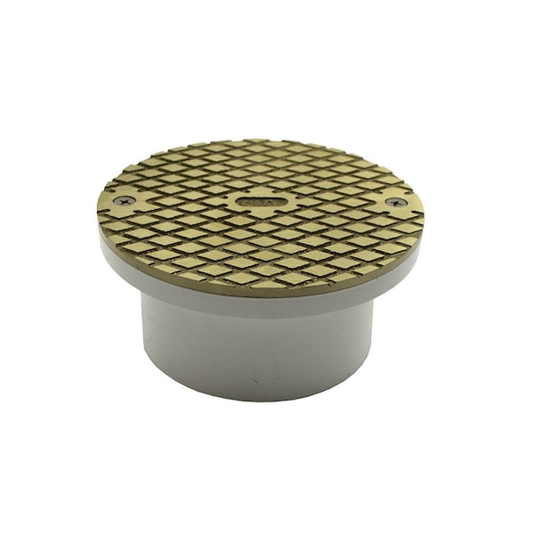 Jones Stephens 4in. PVC General Purpose Access Fitting with 6in. Nickel Bronze Cover C60042 - main